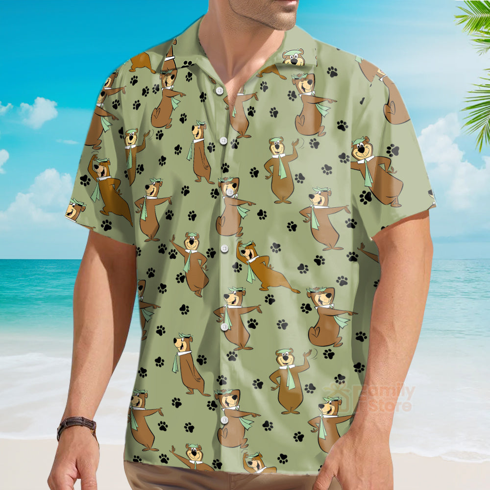Yogi Bear Show Men's Short Sleeve Hawaiian Shirt