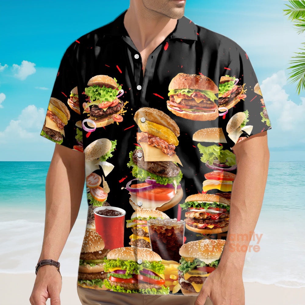 Funny Food Hamburger Fast Food Lover - Hawaiian Shirt