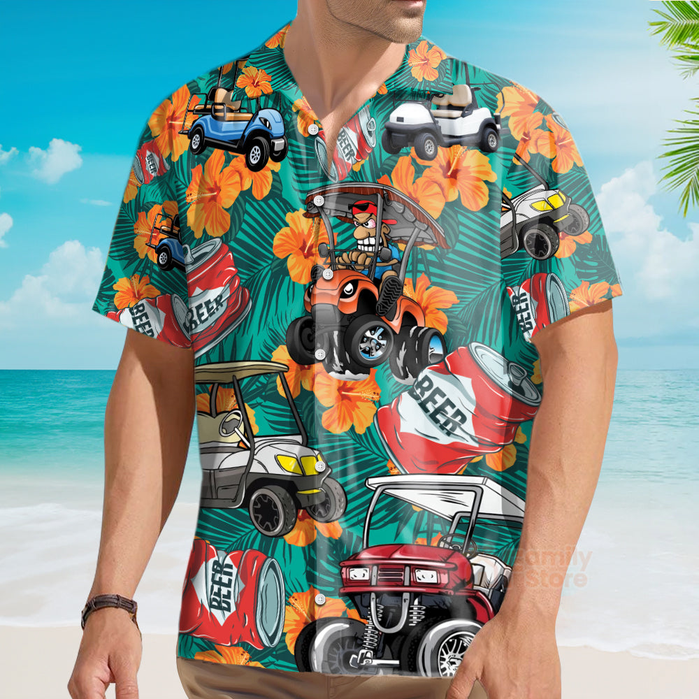 Golf Let's Get Drunk And Drive Golf Cart Funny Hawaiian Shirt