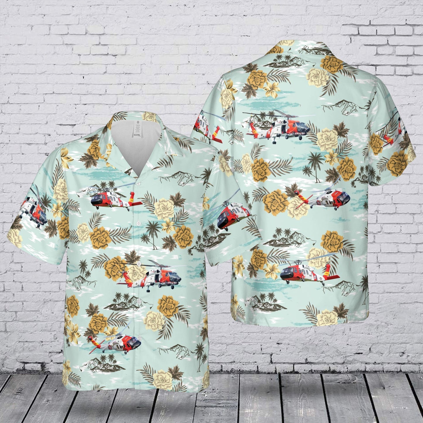 Tropical Island MH-60 Jayhawk (SAR) Hawaiian Shirt