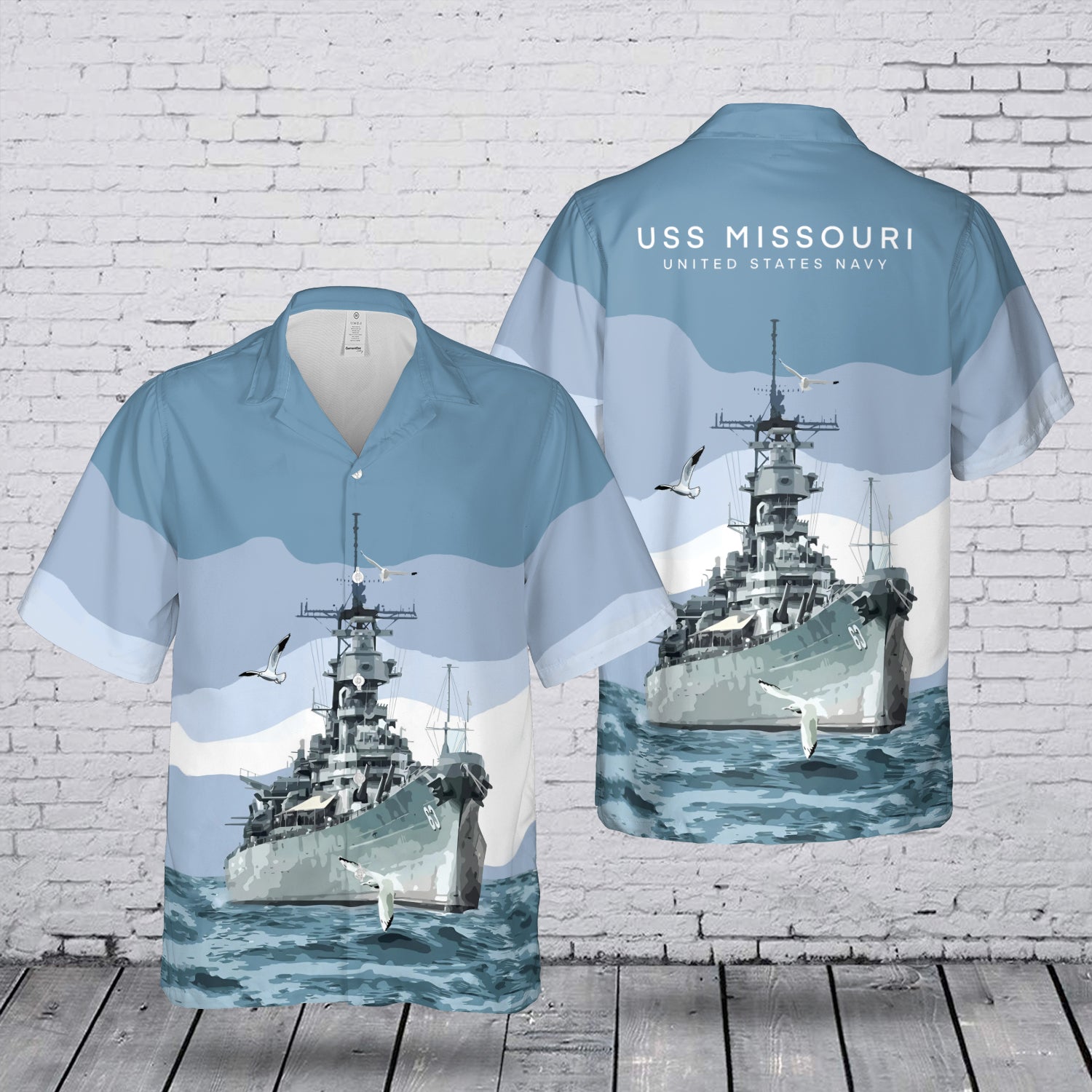 US Navy USS Missouri (BB-63) Hawaiian Shirt