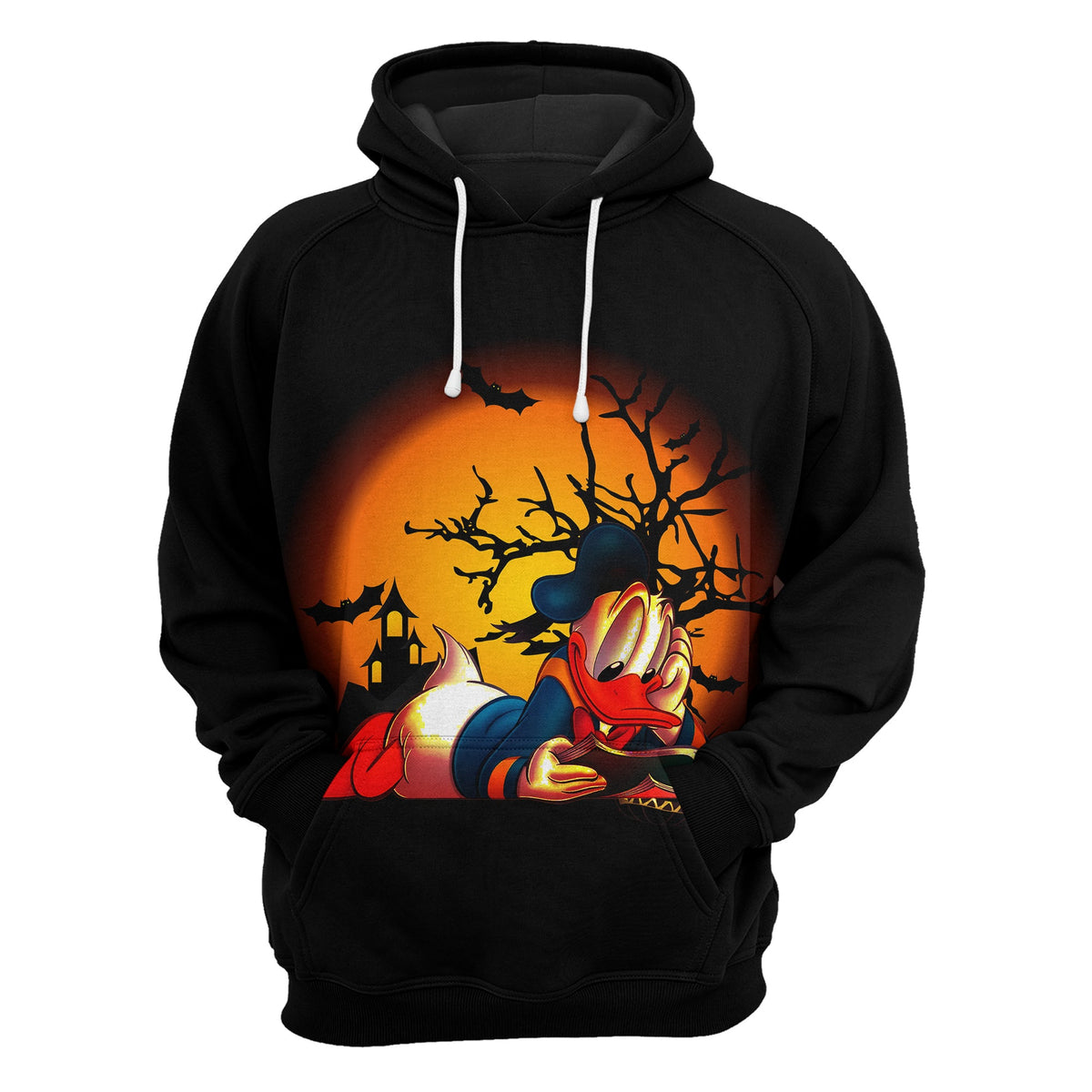 DN Halloween Hoodie Donald Duck Happy Halloween Spooky Night Black Hoodie