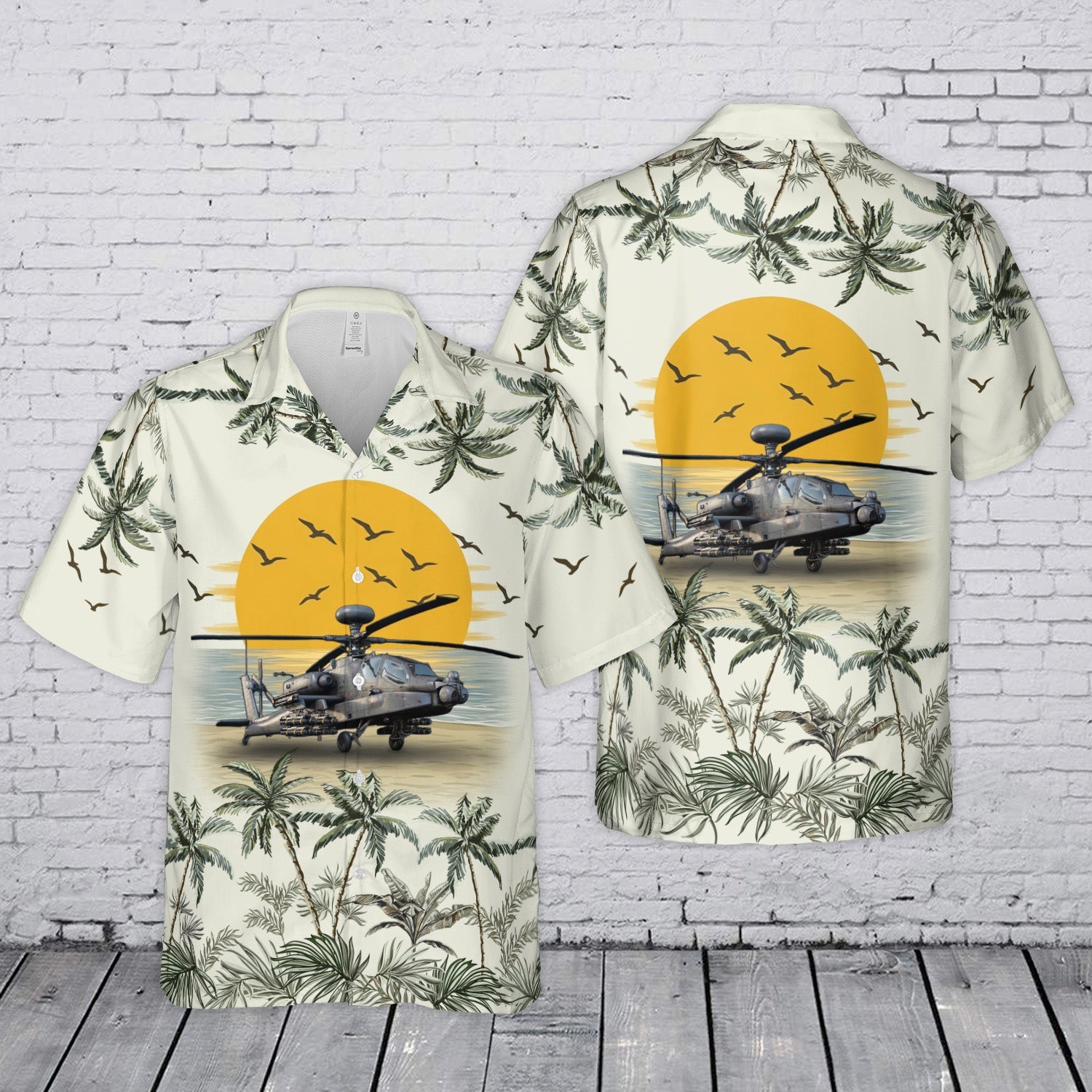 US Army AH-64 Apache Hawaiian Shirt Hawk Hawaiian Shirt