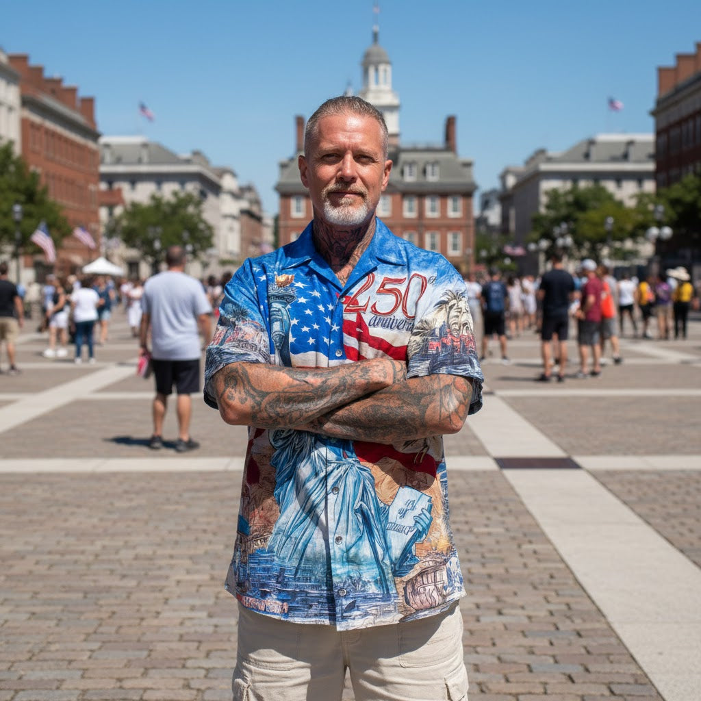 250th Anniversary Liberties - Hawaiian Shirt - Gift for Dad, Husband, Grandpa | HN02