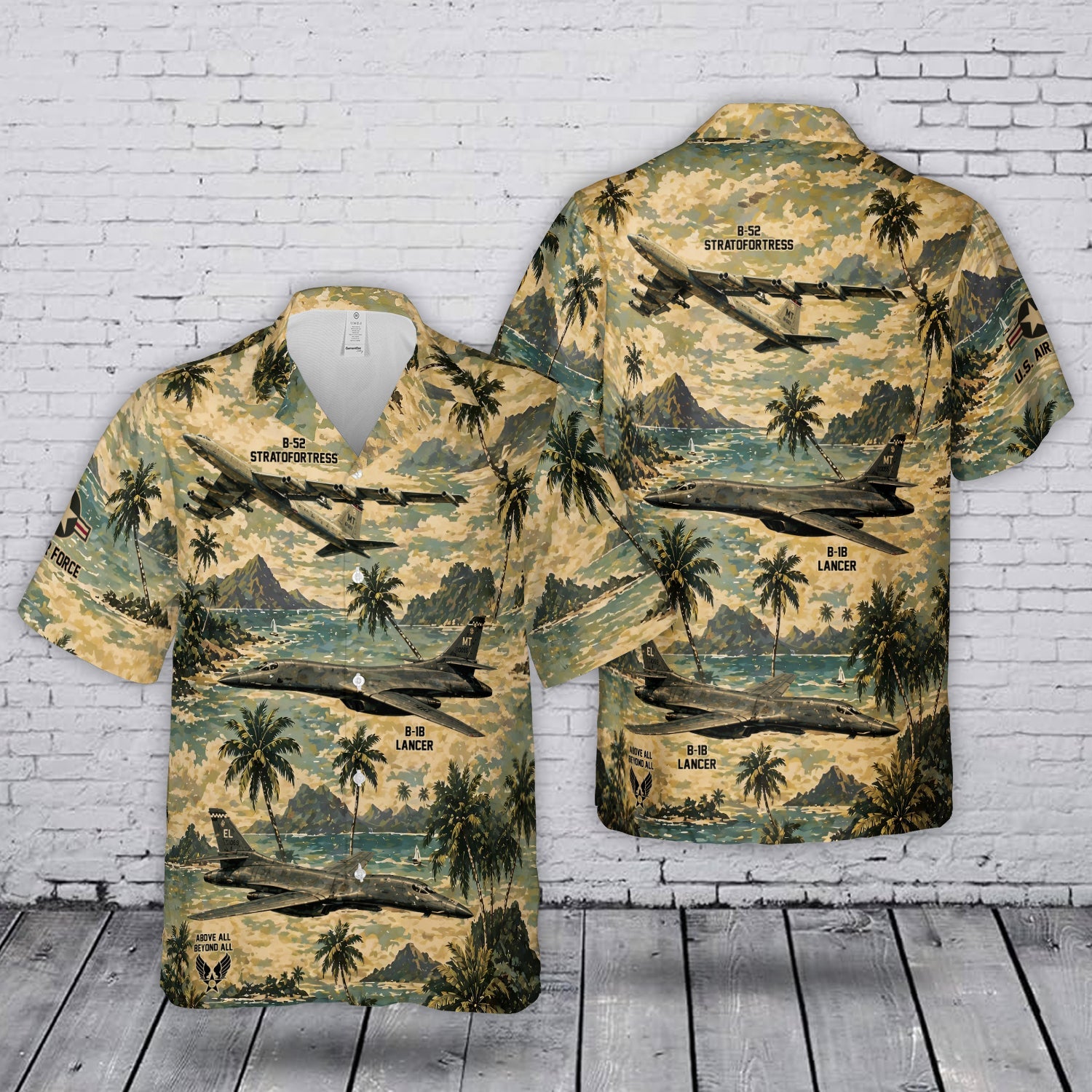 USAF B-52 Stratofortress B-1B Lancer Hawaiian Shirt Hawaiian Shirt