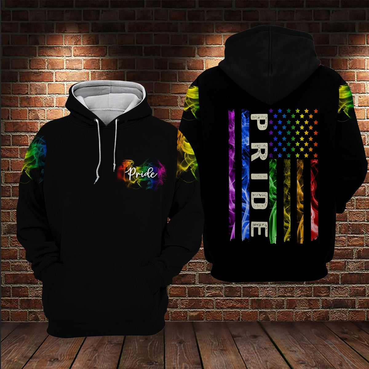 LGBT Shirt LGBT Color American Flag Pride Black T-shirt Hoodie Adult Unisex Full Print