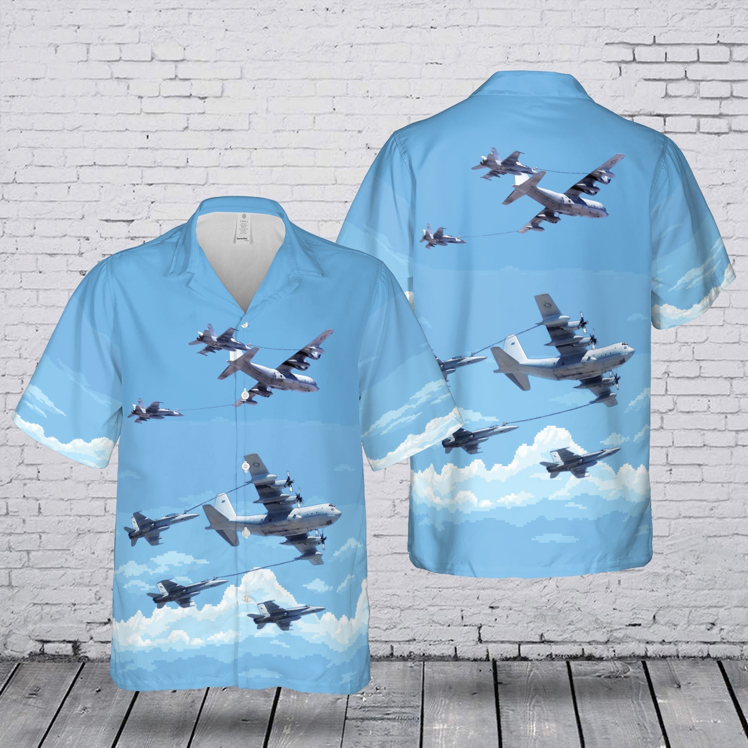 Refueling plane in action refueling F-18 Hawaiian Shirt