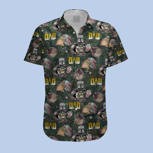  Father Mandalorian Hawaiian Shirt Dad The Child The Mando Hawaii Shirt Father's Day Gift 