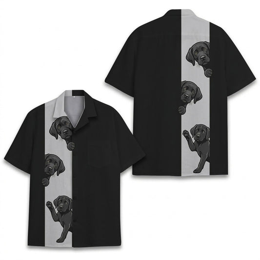 Black Lab Dog Hawaiian Shirt, Cute Labrador Aloha Shirt, Pet Lover Summer Shirt