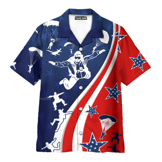 America Parachute Jump Cool Hawaiian Shirt