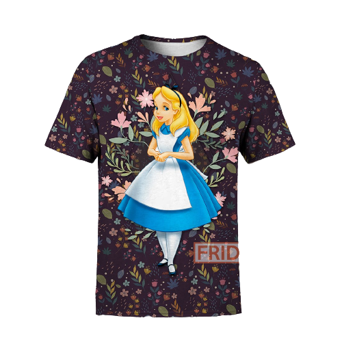 DN Alice In Wonderland T-shirt Alice With Flowers T-shirt Hoodie