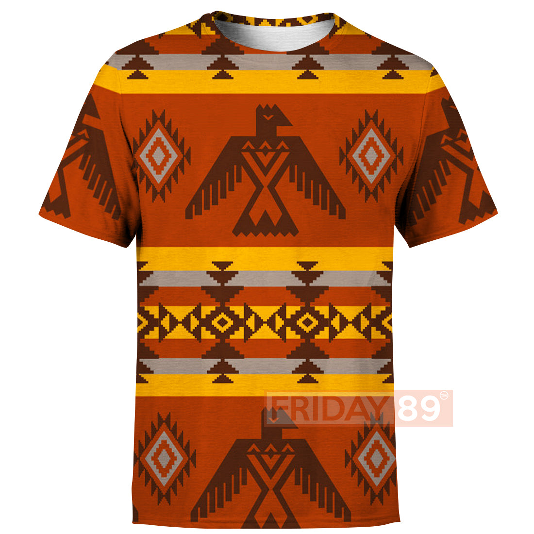 Gifury Native American Hoodie Orange Eagle Symbols Native American Culture Patterns 3D Print T-shirt Native American Shirt Sweater Tank 2022