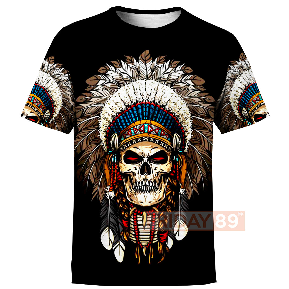 Gifury Native American Hoodie Native American Skull War Bonnets Headdresses 3D Print T-shirt Native American Hoodie Sweater Tank 2022
