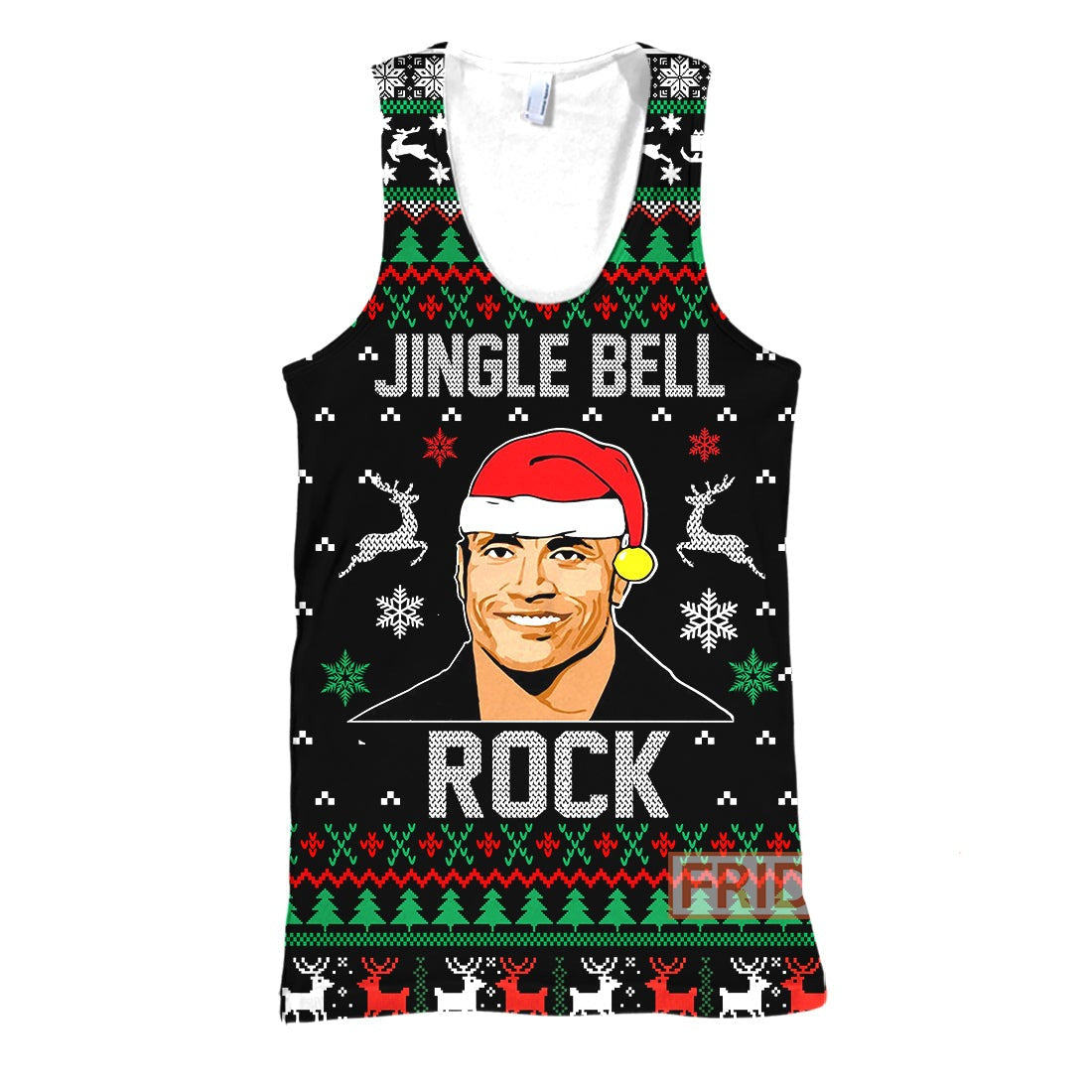 Dwayne Johnson Hoodie Jingle Bell Rock Ugly Christmas Pattern T-shirt Dwayne Johnson Shirt  Sweater Tank