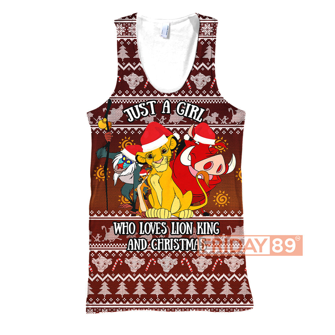 LK T-shirt Just A Girl Who Loves Lion King And Christmas T-shirt DN Hoodie Sweater Tank