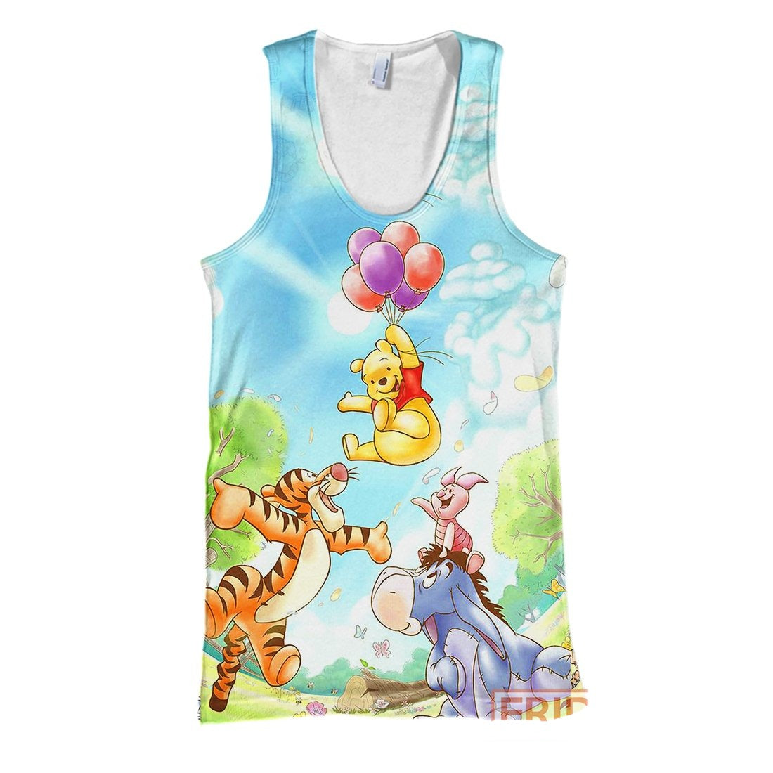 WTP T-shirt Pooh and Friends Tigger Eeyore Piglet Emoji Cartoon 3D Print T-shirt Amazing DN Hoodie Sweater Tank