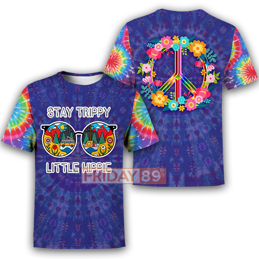 Hippie Hoodie Little Hippie Peace Love Tie Dye T-shirt Hoodie Adult Full Print