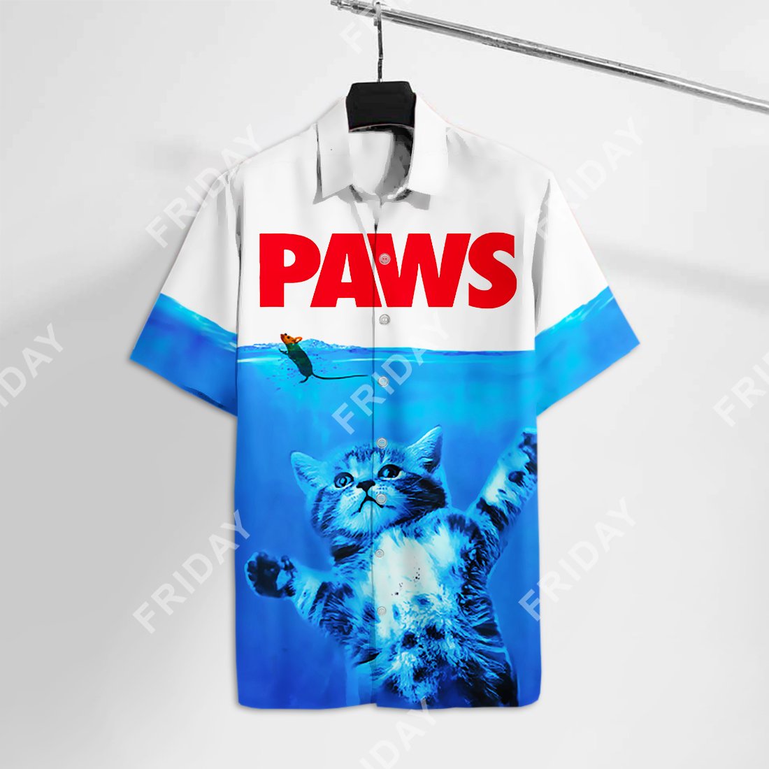 Gifury Cat Hawaiian Shirt Funny Cats Paws Hawaii Tshirt Cat Aloha Shirt 2022