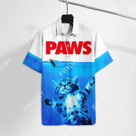 Gifury Cat Hawaiian Shirt Funny Cats Paws Hawaii Tshirt Cat Aloha Shirt 2022