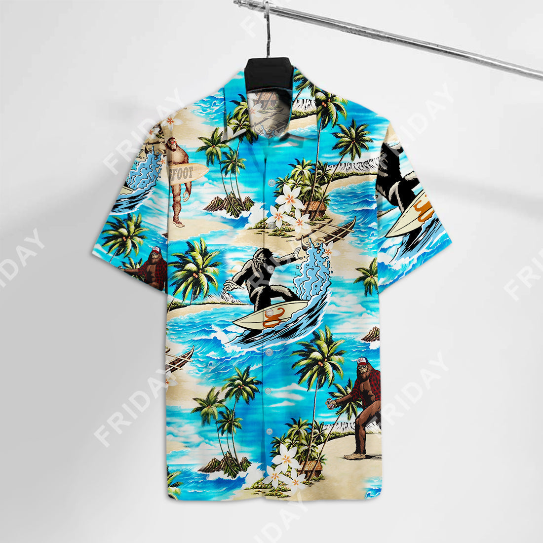 Bigfoot Hawaii Shirt Bigfoot Surfing Hawaiian Shirt Adult Full Print Aloha Shirt
