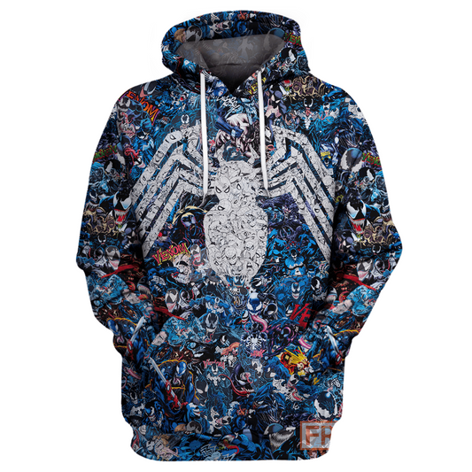 Venom MV Hoodie All Over Print Pattern Venom T-shirt Venom MV Shirt Sweater Tank
