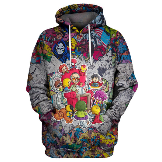 Stan Lee MV Hoodie Stan Lee Heros Art 3D Print T-shirt Awesome Stan Lee MV Shirt Sweater Tank