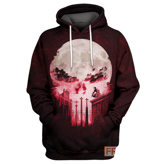 MV Punisher Hoodie Punisher Red Moon 3D Print T-shirt MV Punisher Shirt Sweater Tank