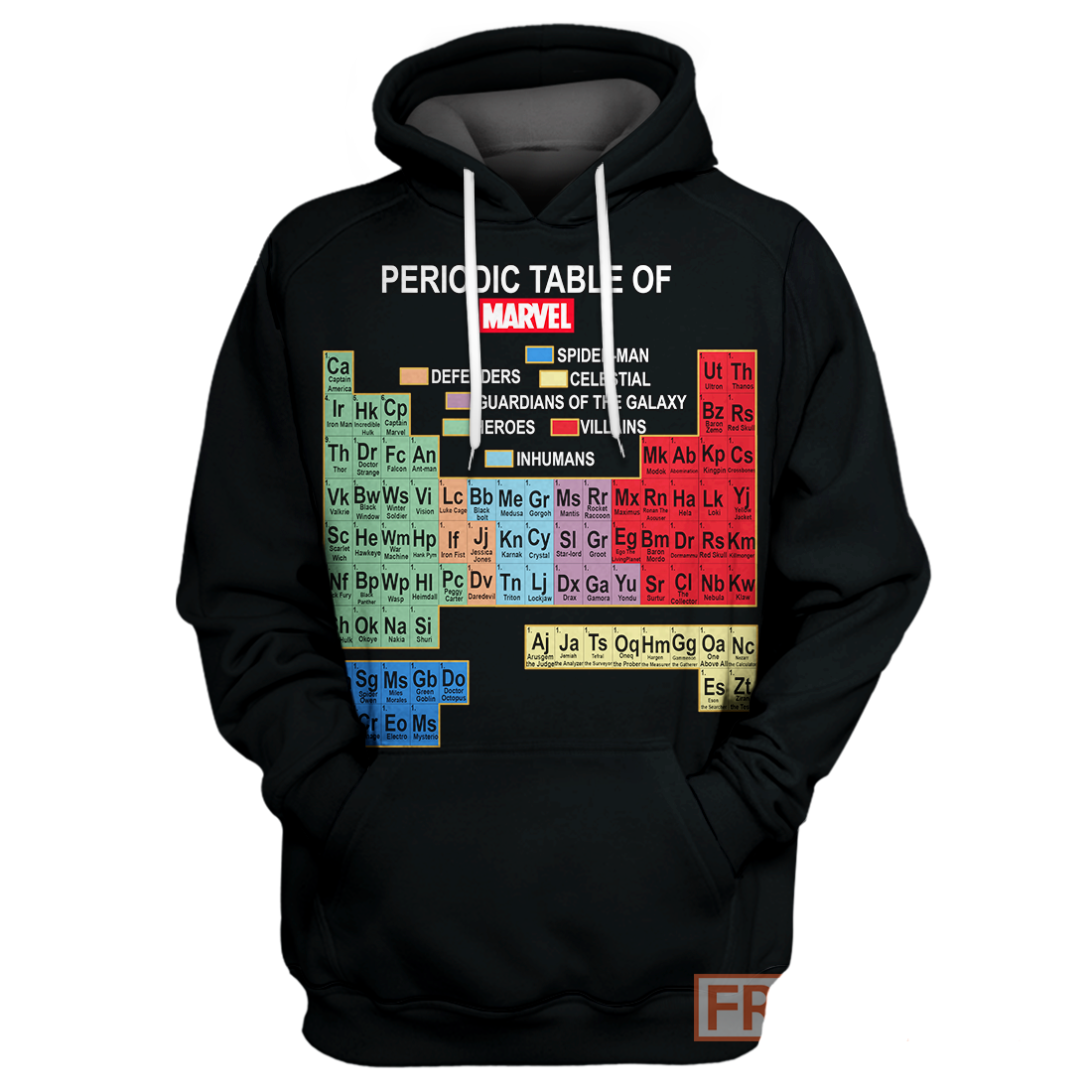 MV Hoodie Periodic Table Of Marvel T-shirt MV Shirt Sweater Tank