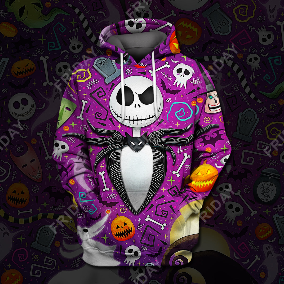 TBNC T-shirt Pumpkin King With Halloween Items T-shirt Amazing DN TBNC Hoodie Sweater Tank Jack Skellington Hoodie Shirt