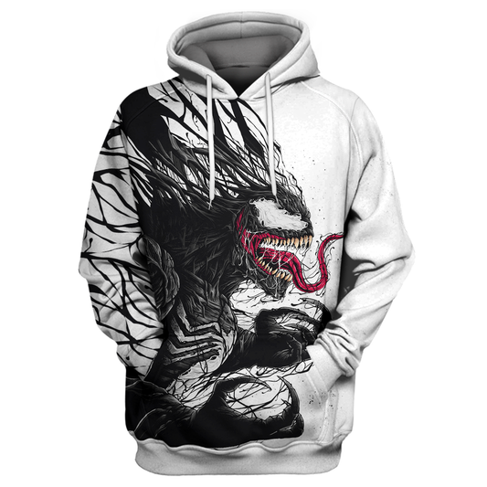Venom Hoodie Black & White  New Carnage T Shirt MV Venom Shirt Sweater Tank