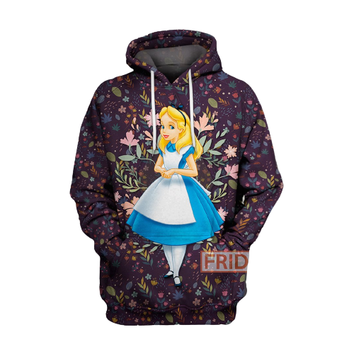 DN Alice In Wonderland T-shirt Alice With Flowers T-shirt Hoodie