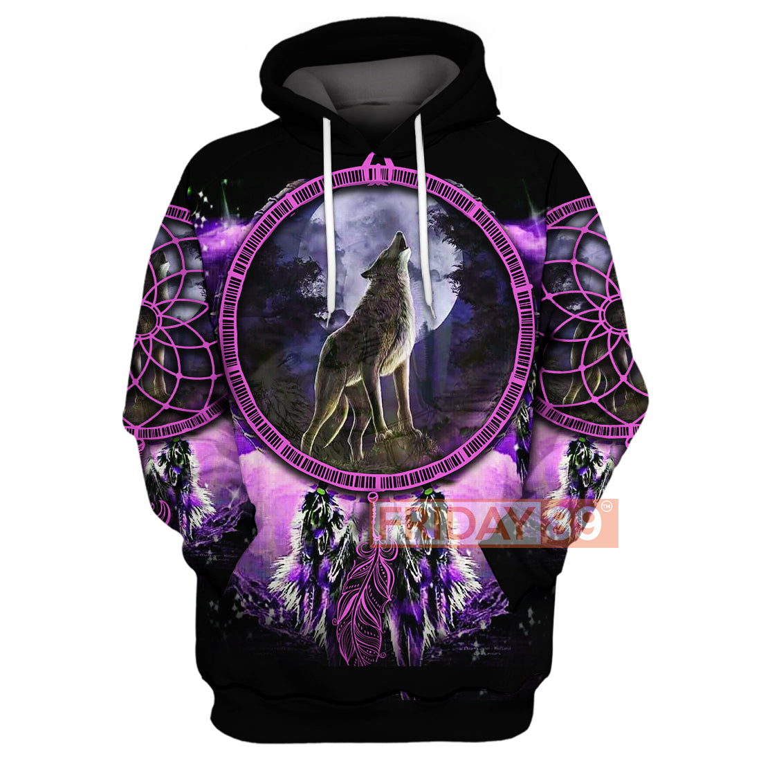 Gifury Wolf Native American Hoodie Native Wolf Dreamcatcher Violet T-shirt Native American Hoodie Sweater Tank 2022