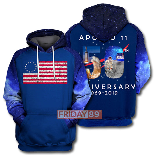 NASA T-shirt 50th Anniversary Apollo 11 Moon Landing T-shirt Amazing NASA Hoodie Sweater Tank
