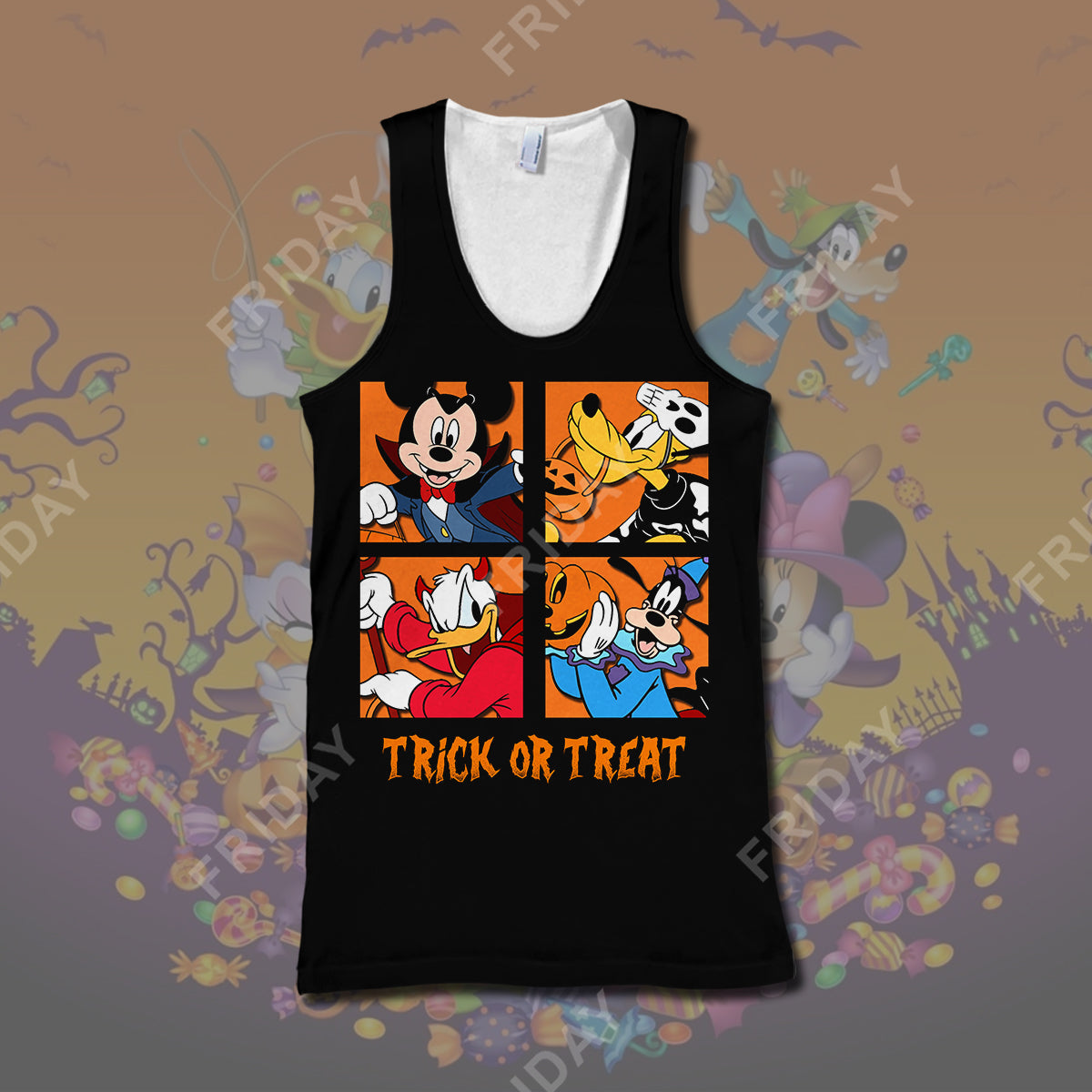 DN T-shirt House Trick Or Treat Happy Halloween T-shirt Cute DN MK Mouse Hoodie Sweater Tank DN Halloween Hoodie Shirt