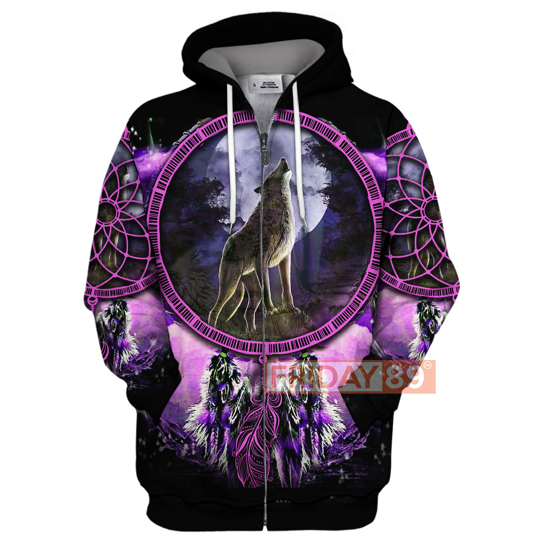Gifury Wolf Native American Hoodie Native Wolf Dreamcatcher Violet T-shirt Native American Hoodie Sweater Tank 2022