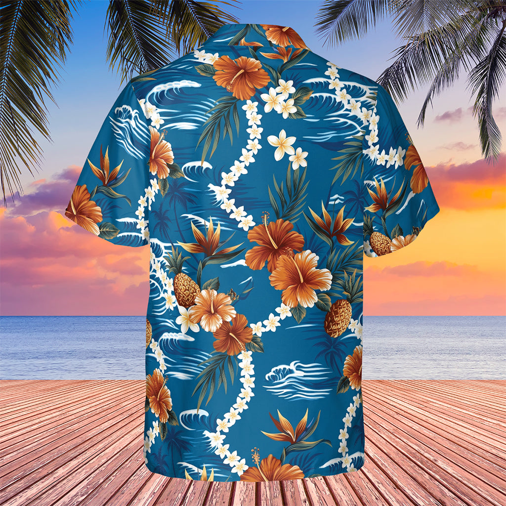 Four Christmases Brad Vince Vaughn Ocean Blue Aloha Hawaiian Shirt - Tazila