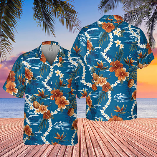 Four Christmases Brad Vince Vaughn Ocean Blue Aloha Hawaiian Shirt - Tazila