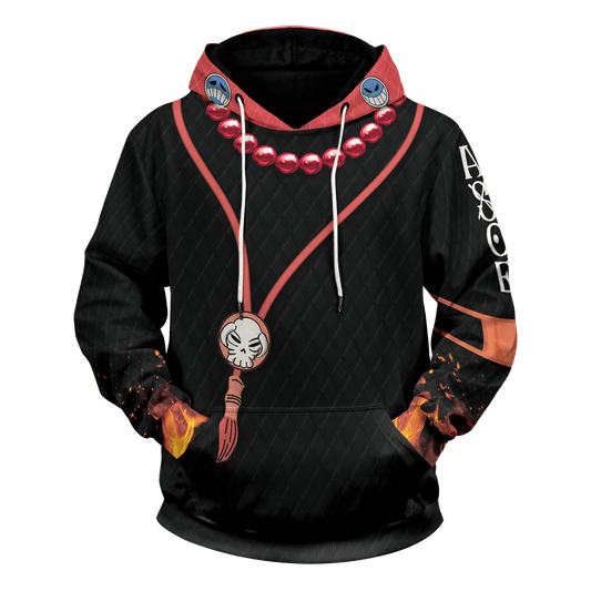 One Piece Hoodie Portgas D. Ace Costume Black Hoodie Anime Clothing