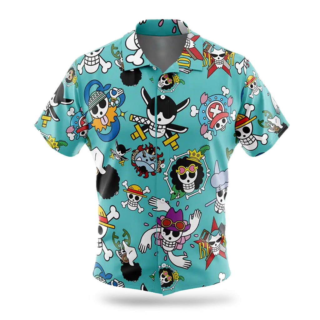 One Piece Jolly Rogers Button Up Hawaiian Shirt | One Piece Universe Store