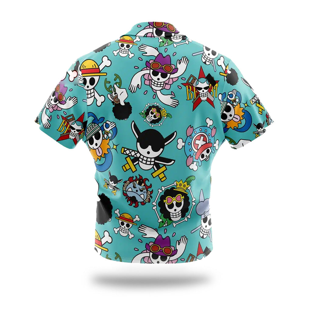 One Piece Jolly Rogers Button Up Hawaiian Shirt | One Piece Universe Store