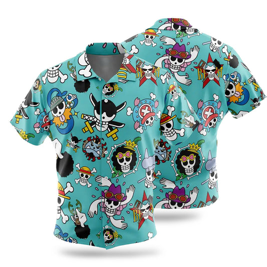 One Piece Jolly Rogers Button Up Hawaiian Shirt | One Piece Universe Store