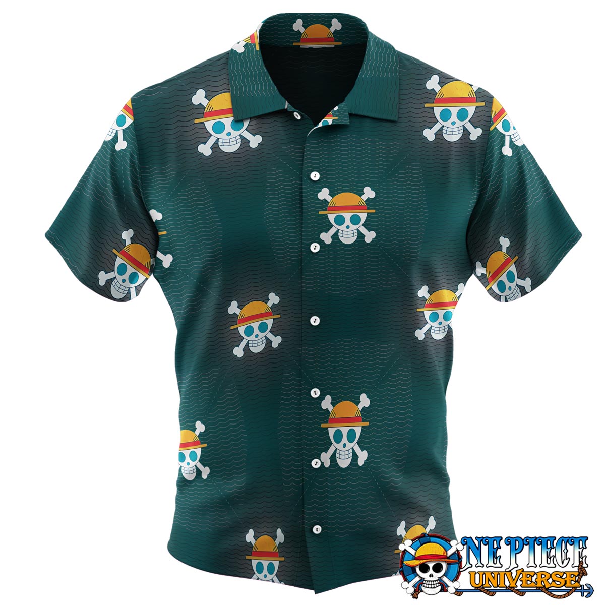 One Piece Straw Hat Symbol Button Up Hawaiian Shirt | One Piece Universe Store