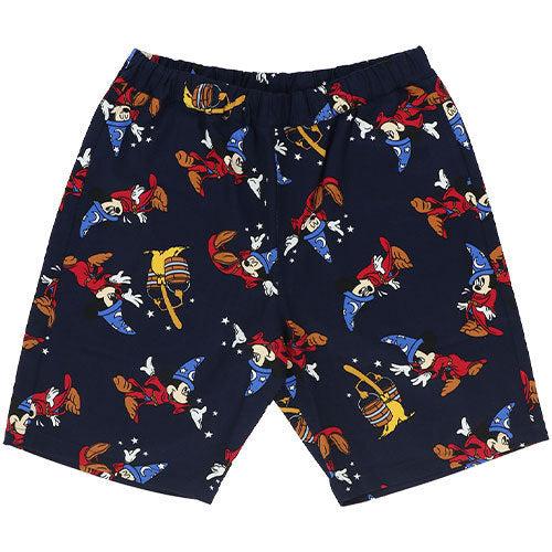 Mickey Mouse Shorts the Sorcerer Mickey Pattern Beach Shorts Black
