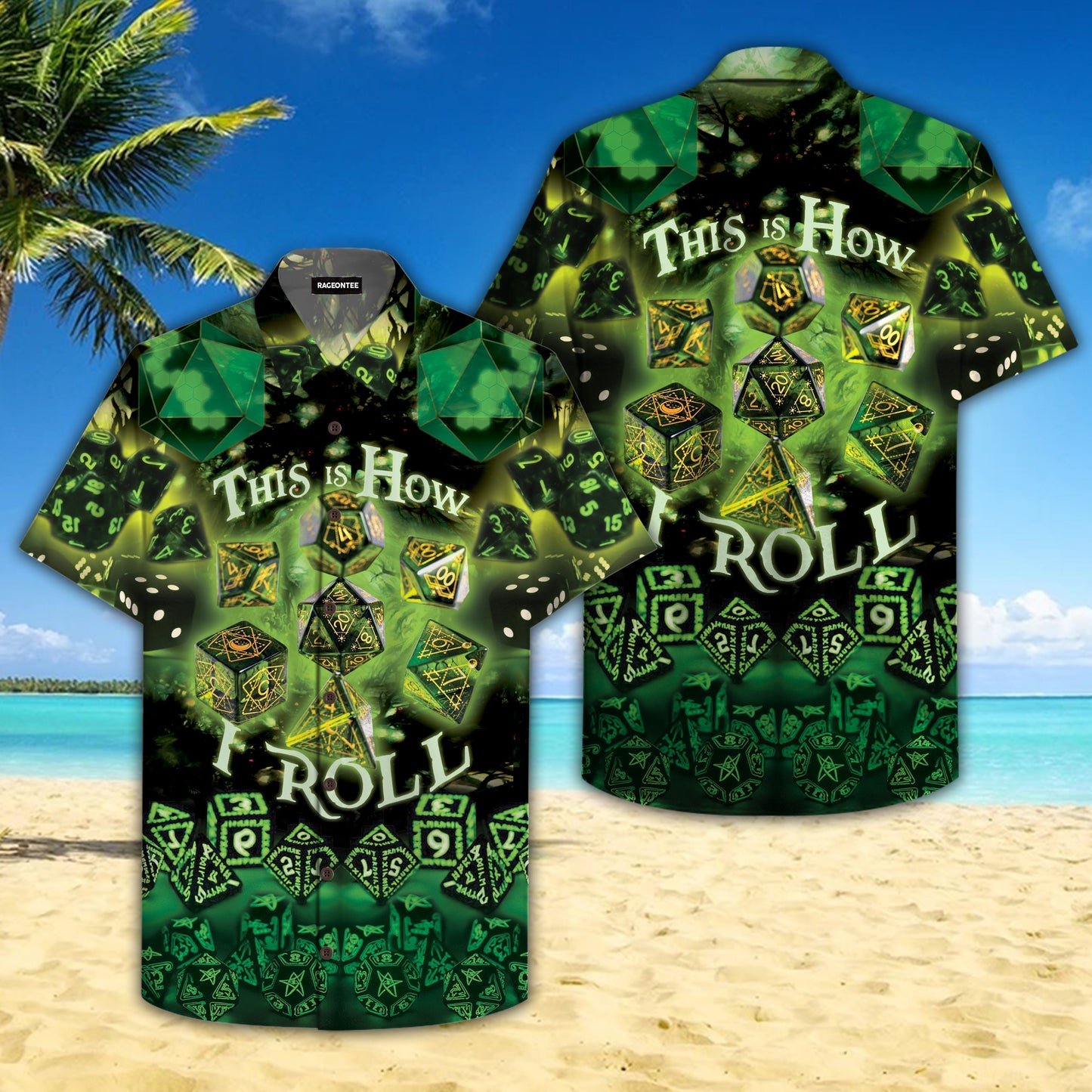  DnD Hawaiian Shirt This Is How I Roll Dices Green Hawaii Aloha Shirt