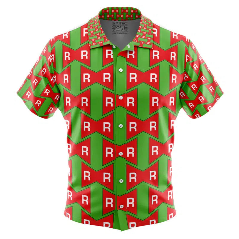 Red Ribbon Army Dragon Ball Z Button Up Hawaiian Shirt