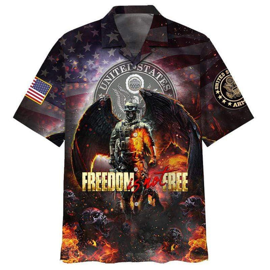 Veteran Memorial Hawaii Shirt Freedom Is Not Free Hawaiian Aloha Shirts Father Day Gifts