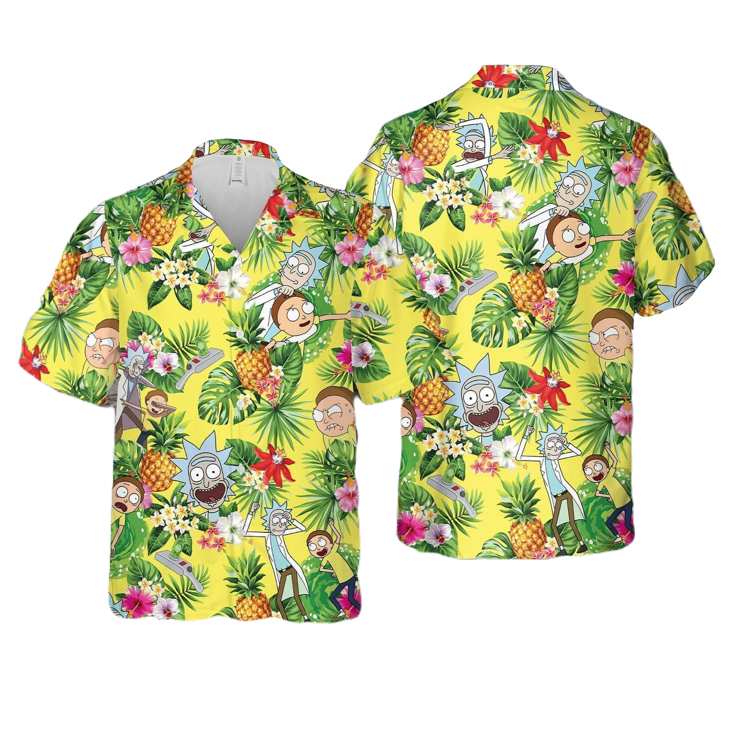 NoClaws Rick and Morty Hawaii Shirt Rick And Morty Tropical Pineapple Aloha Shirt Colorful Unisex Adults New Release