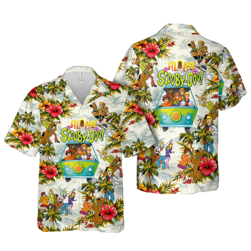NoClaws Scooby-Doo Hawaiian Shirt Aloha Scooby-Doo Tropical Flower Hawaii Shirt Cute Scooby-Doo Aloha Shirt