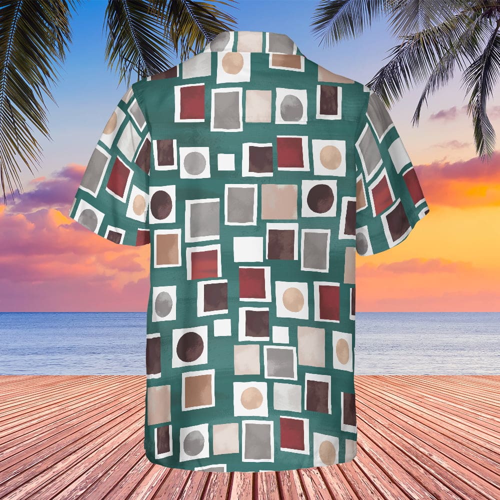 The Sopranos Tony Soprano Square Hem And Eye-Catching Geometric Pattern Hawaiian Shirt - Tazila