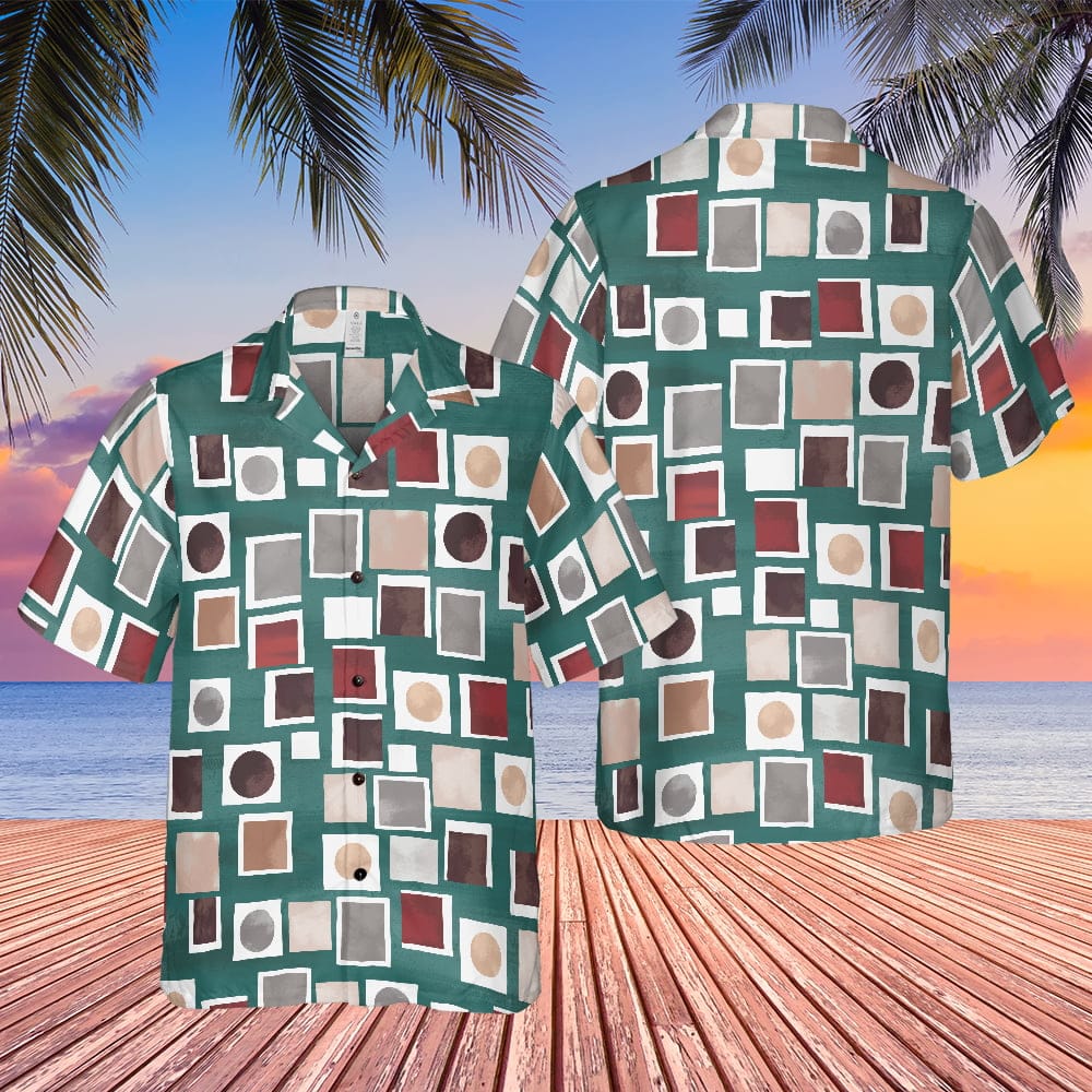 The Sopranos Tony Soprano Square Hem And Eye-Catching Geometric Pattern Hawaiian Shirt - Tazila